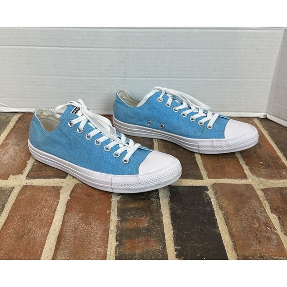 Converse Chuck Taylor All-Star Low Top Sneakers Women 10.5 Men 8.5 Aqua Blue - Picture 3 of 7